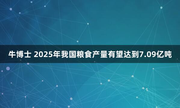 牛博士 2025年我国粮食产量有望达到7.09亿吨