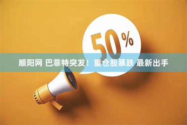 顺阳网 巴菲特突发！重仓股暴跌 最新出手