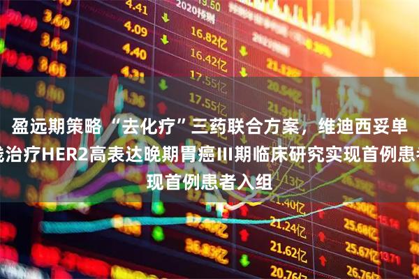 盈远期策略 “去化疗”三药联合方案，维迪西妥单抗一线治疗HER2高表达晚期胃癌Ⅲ期临床研究实现首例患者入组