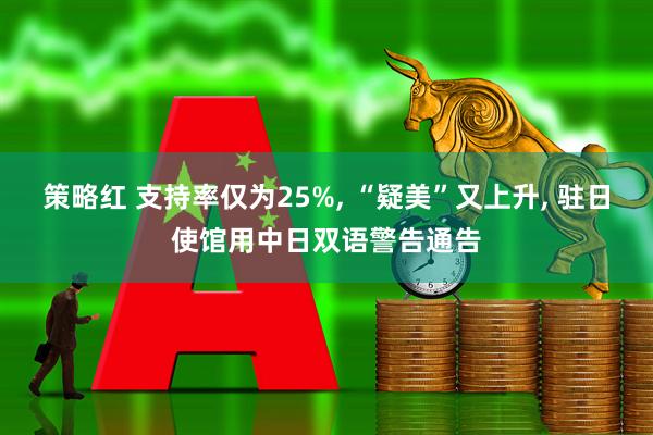策略红 支持率仅为25%, “疑美”又上升, 驻日使馆用中日双语警告通告